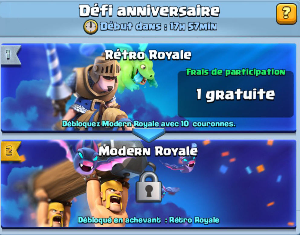 Clash Royale Défis anniversaire, rétro royale et modern royale Breakflip Actualités et